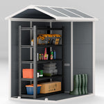 4 X 6ft Plastic Garden Shed W/ Floor, Window And Door