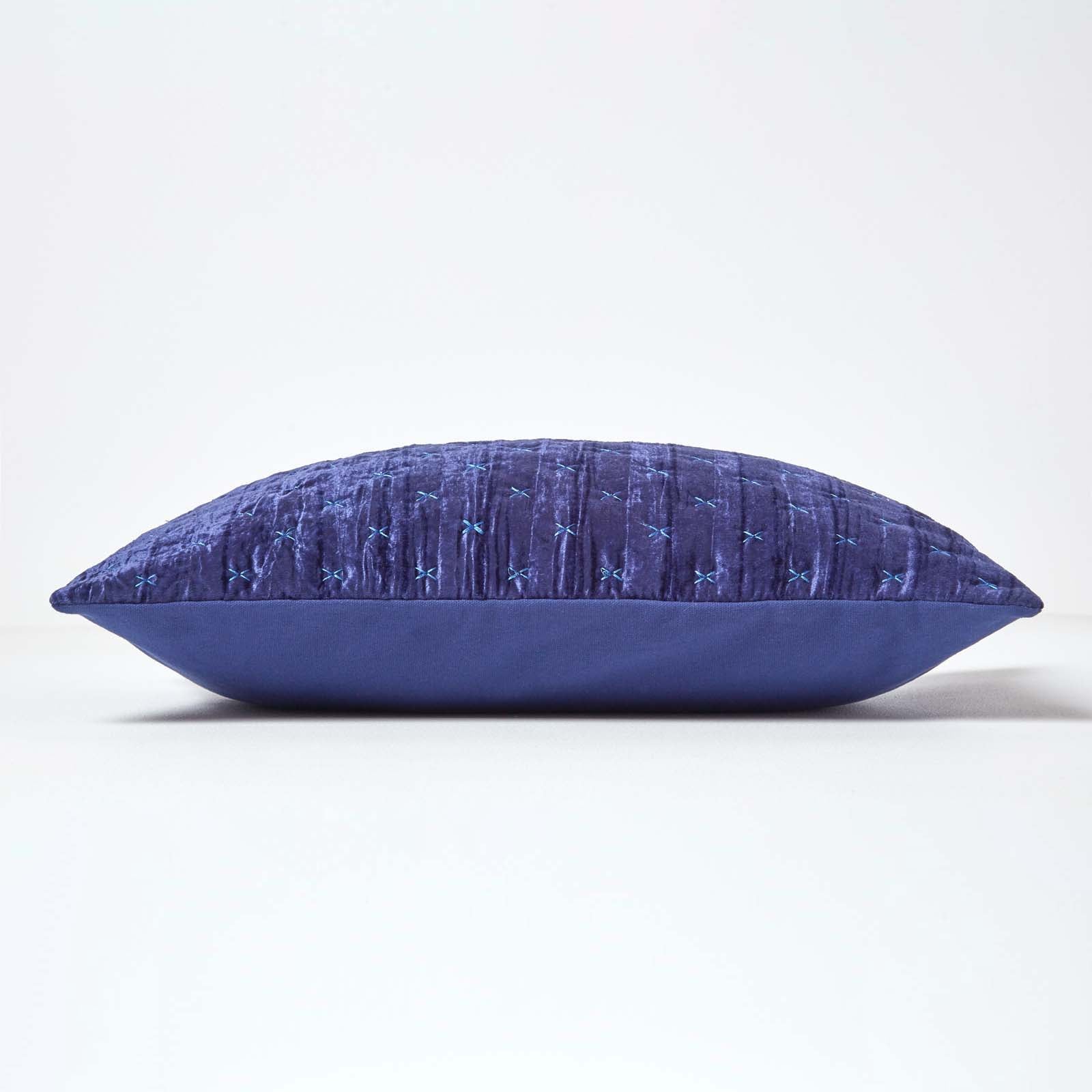 Crushed Velvet Cushion Cover | 55cm x 55cm | Navy Blue