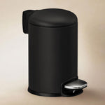 Bathroom Bin 3l, Pedal Soft-close Bucket Matt Black Essentials Collection