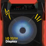 Wicked Gizmos Karaoke Boombox Portable Speaker With Mic Led Lights Bluetooth