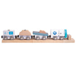 Wooden Drilling Train Engine & Carriages