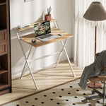 81.5 Cm Folding Computer Desk For Small Spaces Bedroom | Natural