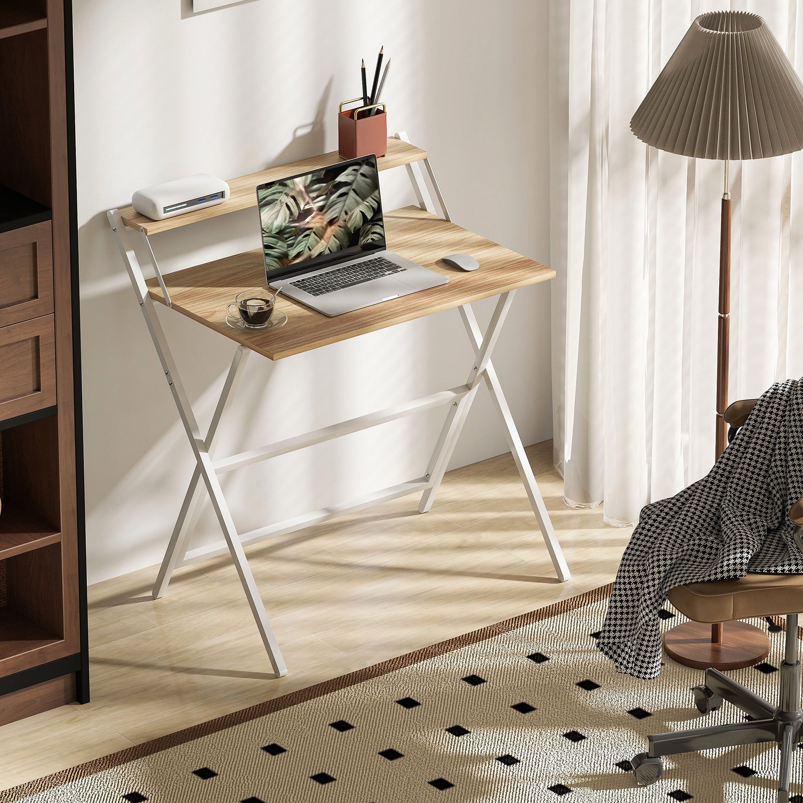 81.5 Cm Folding Computer Desk For Small Spaces Bedroom | Natural