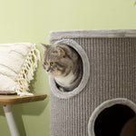Cat Climbing Frame, Covered With Sisal, Cosy Platform - Light Grey