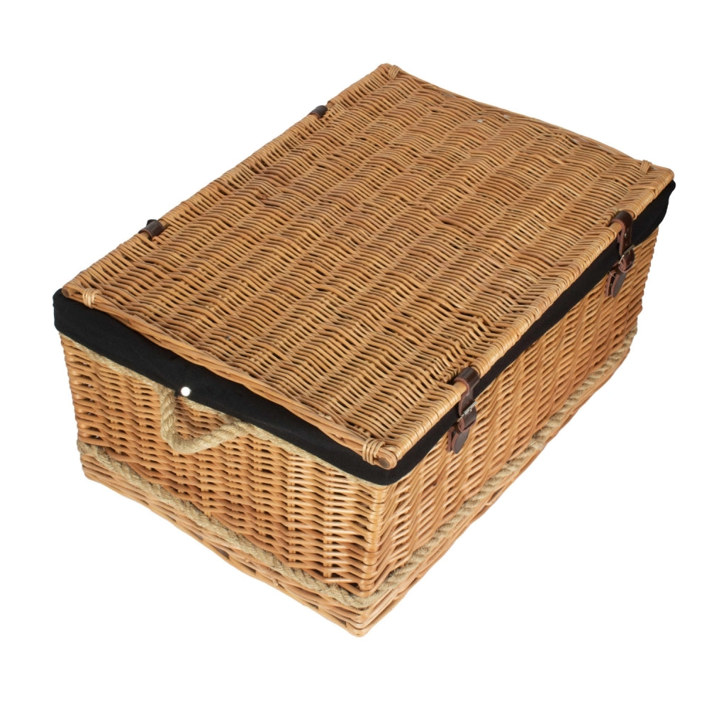 Wicker 72cm Rope Handled Trunk Picnic Basket | Black