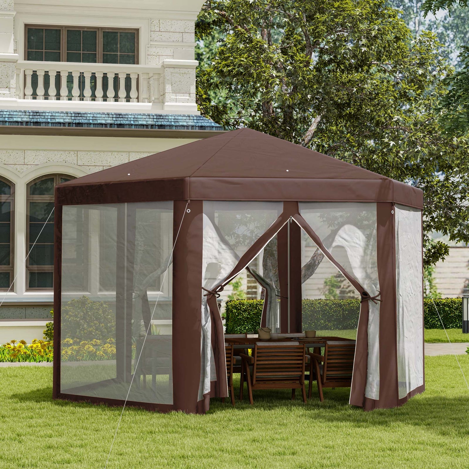 Hexagonal Garden Gazebo Party Tent Patio Marquee Canopy
