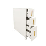 HYGRAD BUILT TO SURVIVE Slim Narrow Bathroom Storage Cabinet On Wheels – 3 Drawer Toilet Roll Holder Unit