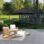 2.5m Cantilever Parasol W/ 360° Rotation, Cross Base | Black