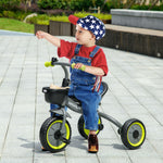 Trike W/ Adjustable Seat Basket, Kids Tricycle For 2-5 Years Old | Black