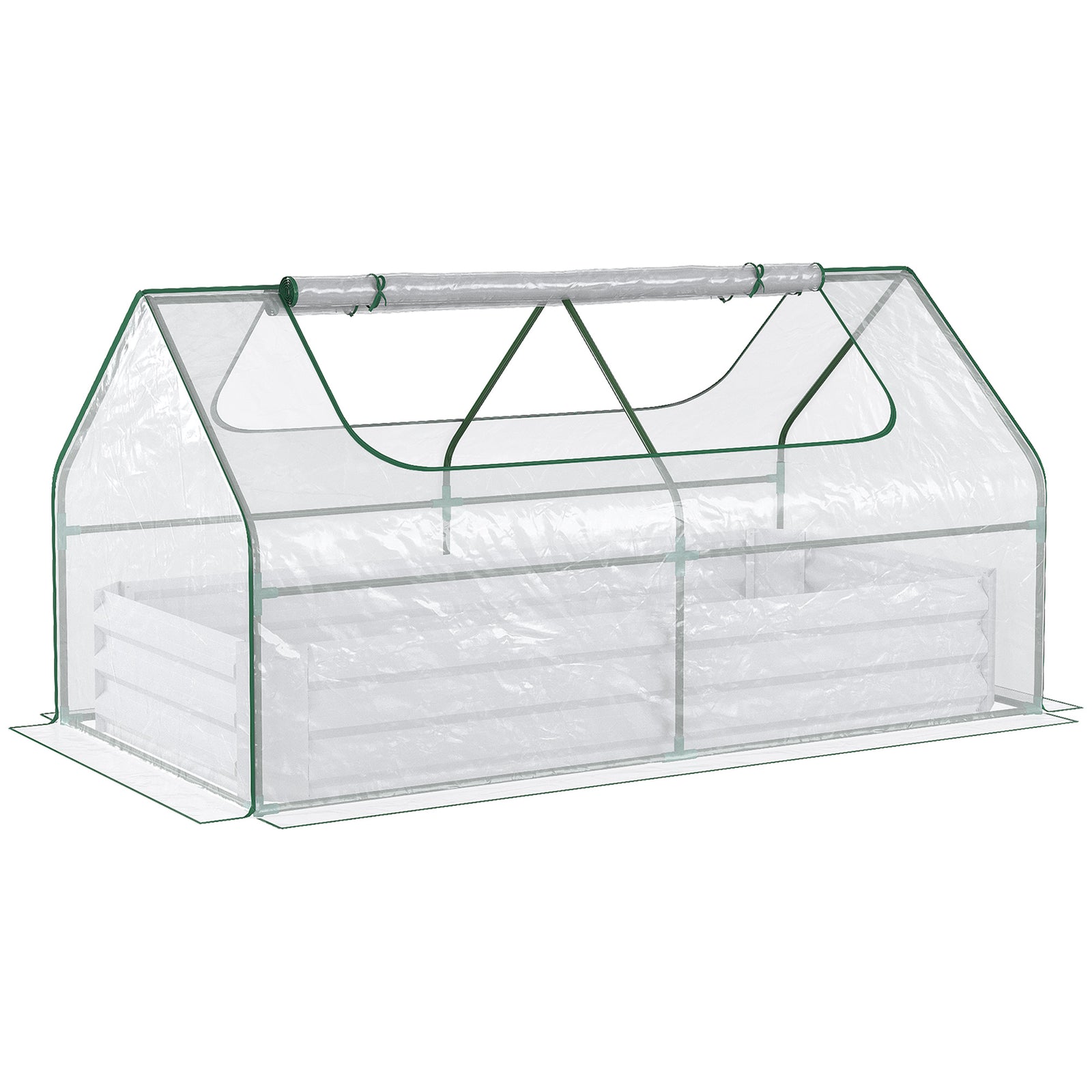 Raised Garden Bed With Greenhouse | Silver