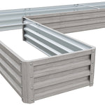 L-shaped Galvanized Steel Raised Garden Bed Raised Planter Box | Grey