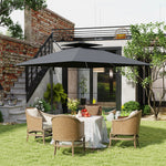 2.5m Cantilever Parasol, Solar Led Lights, Double Top | Dark Grey