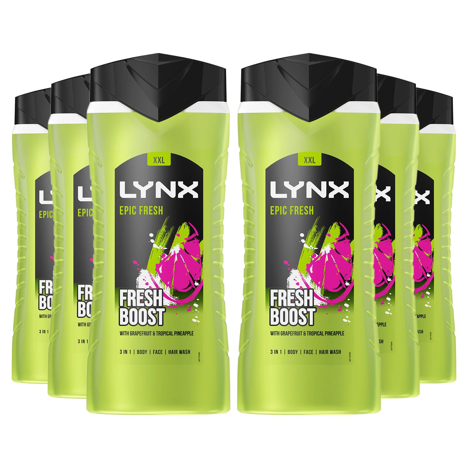 Epic Fresh Shower Gel Grapefruit & Tropical Pineapple Scent 500ml, 6 Pack