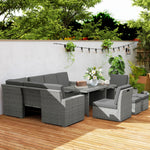 7 Piece Rattan Furniture Set W/ Cushioned Seat, Footstool