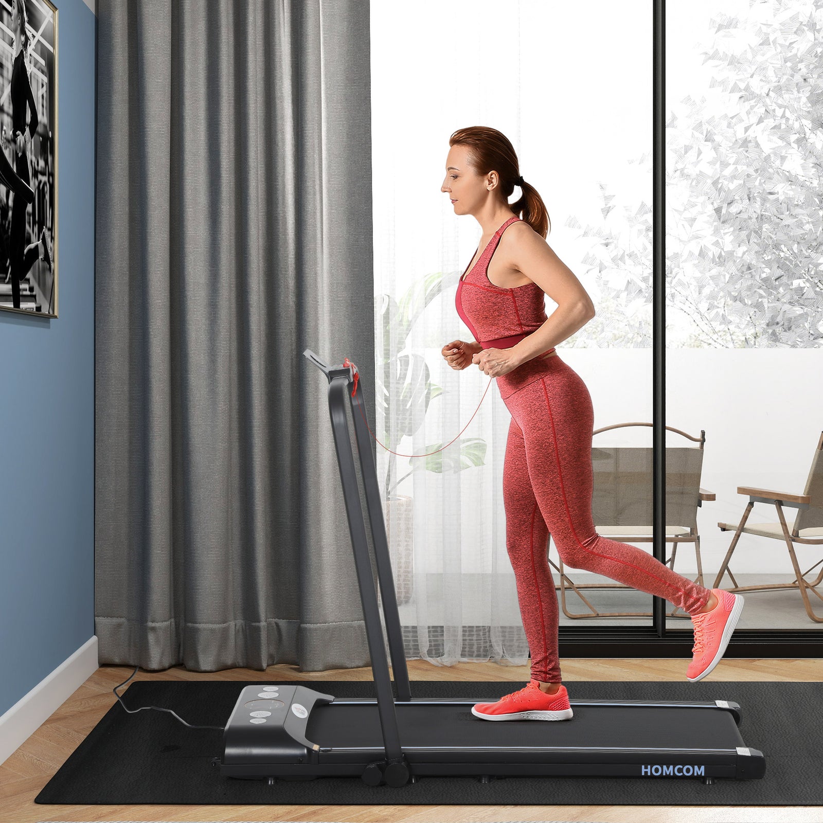 Foldable Walking Treadmill W/ Led Display | Blue