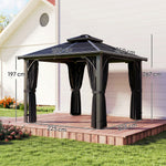 2.5x2.5 M Hardtop Gazebo With Polycarbonate Roof & Sides | Dark Grey