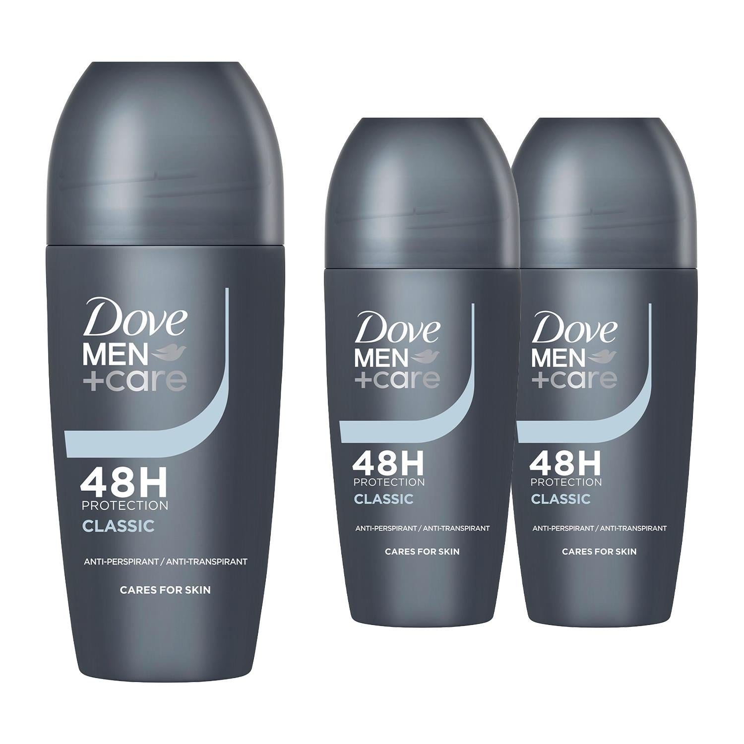 Men+care Roll On Classic Antiperspirant Deodorant 48h Protection, 3x50ml