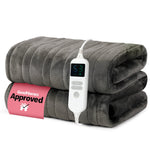 Electric Heated Fleece Over Blanket With Adjustable Digital Control & Safety Timer | Grey