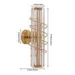 Antique Gold Crystal Wall Light – Elegant Spiral Design With 2 E14 Bulb Sockets, Indoor Use