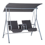 2 Person Covepatio Swing W/ Pivot Table And Console
