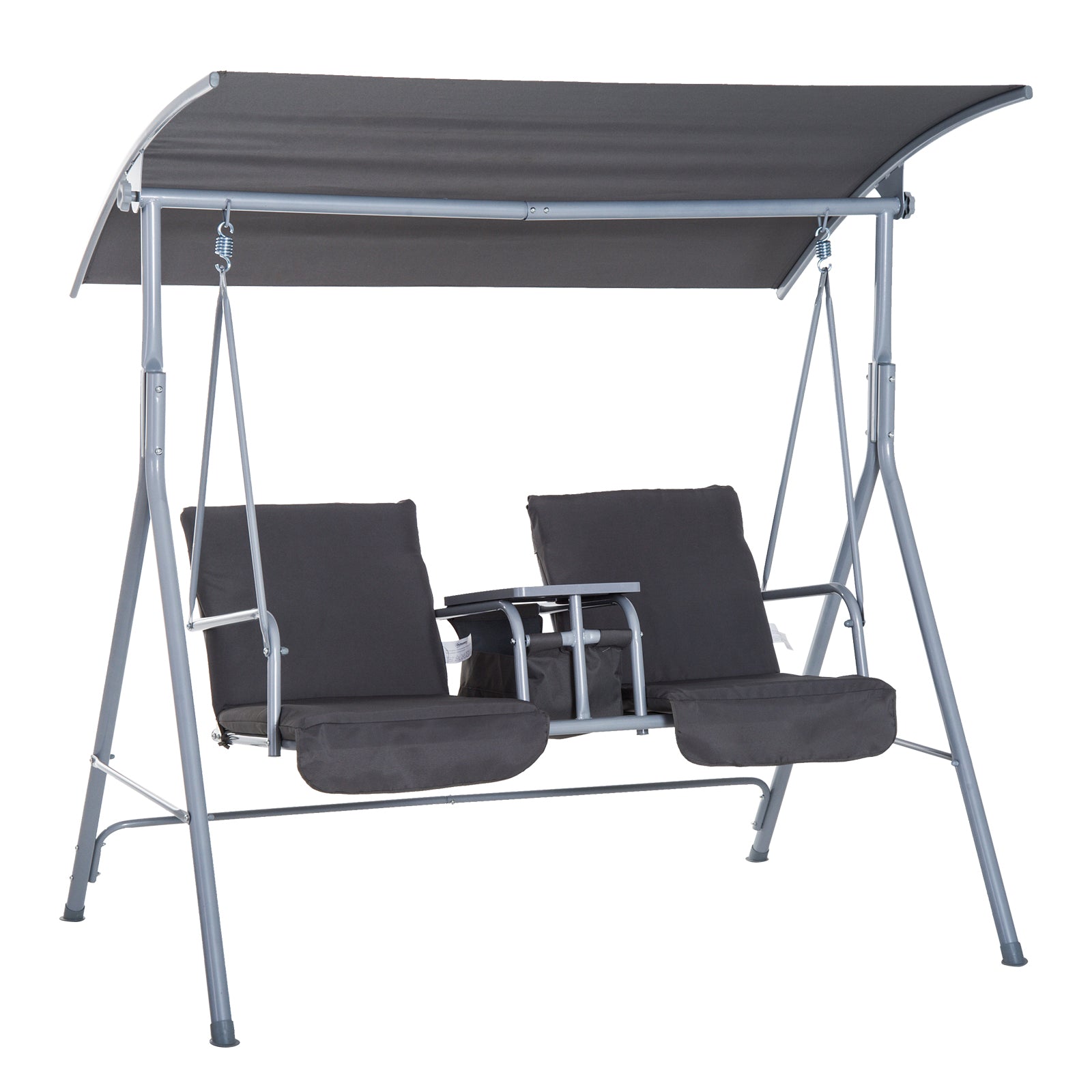 2 Person Covepatio Swing W/ Pivot Table And Console