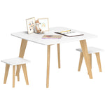 3 Pieces Kids Table And Chair Set For Playroom, Bedroom