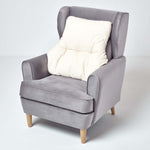 Cotton Back Support Thick Lumbar Cushion | Cream