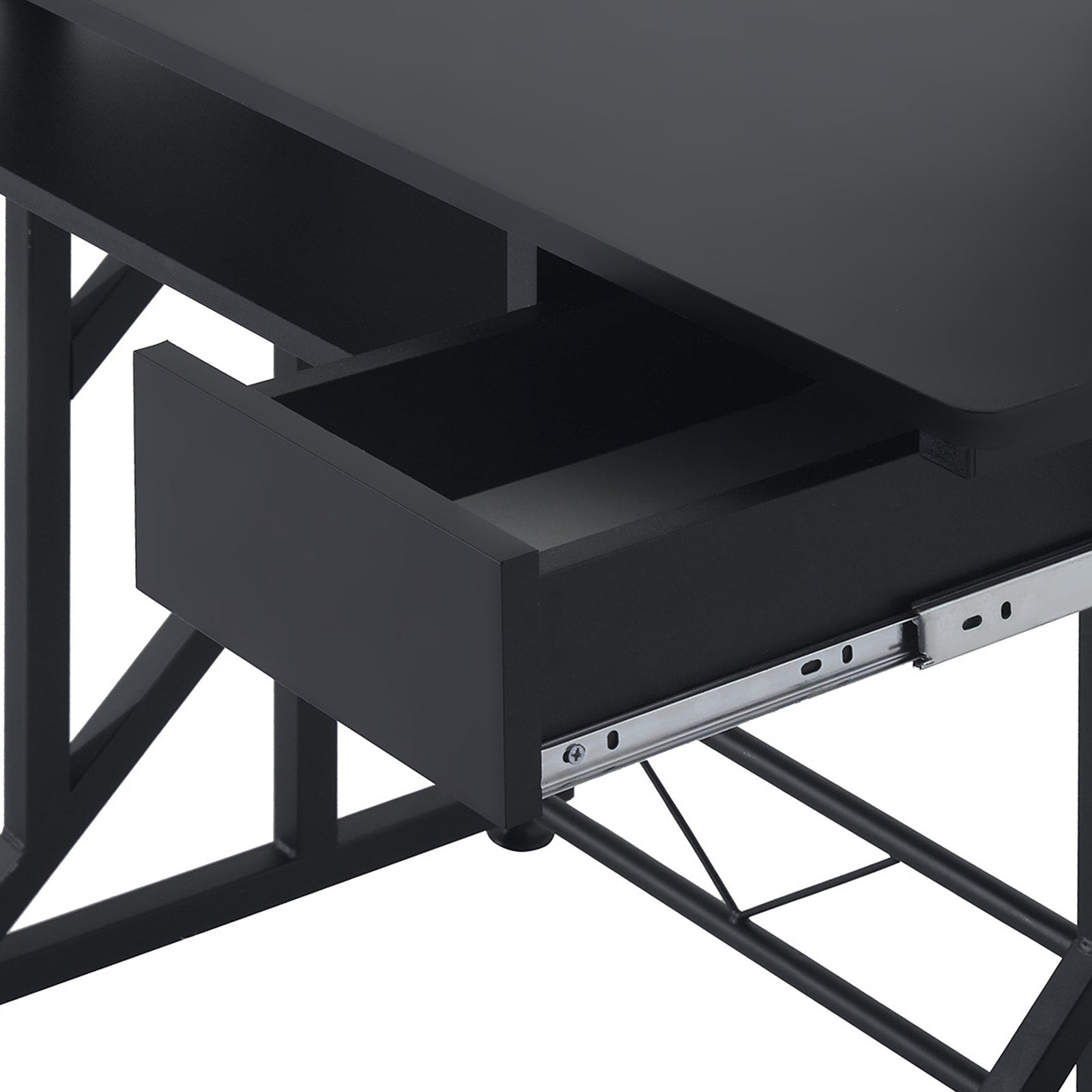 Executive Wooden Desk, Tray Table, Workstation | Black