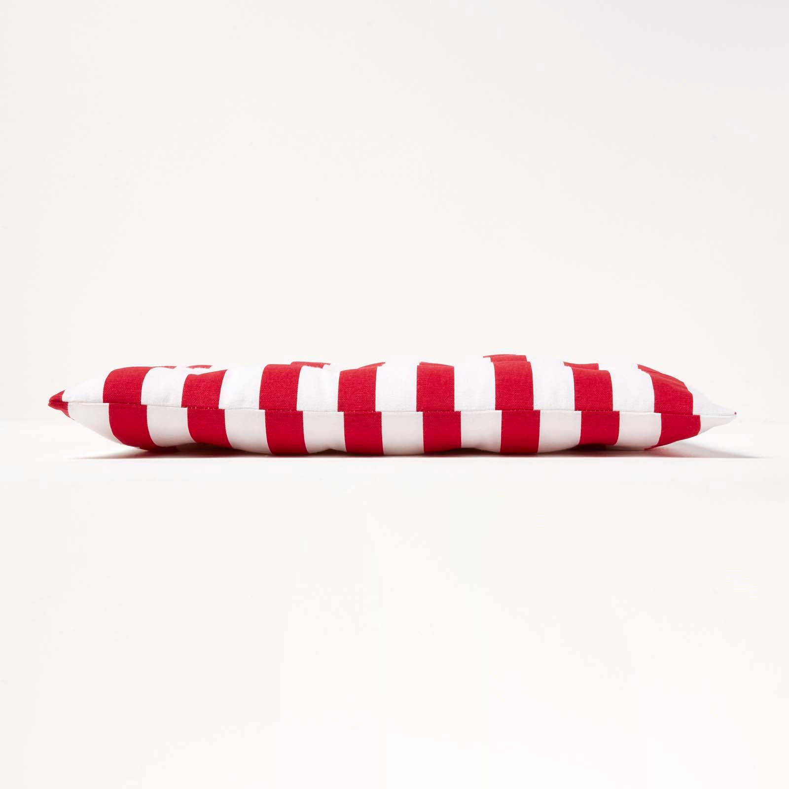 Red Stripe Seat Pad With Button Straps 100% Cotton, 40 X 40 Cm | Set-of-1 | Red