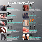 Dyzi Massage Gun Deep Tissue Lcd Touch 7 Speed Cordless Handheld 12 Heads