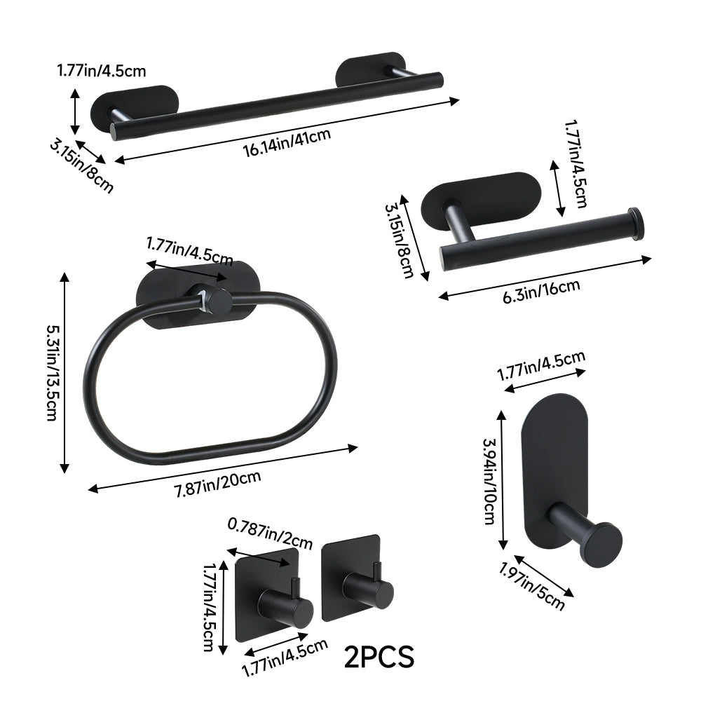 6-piece 304 Stainless Steel Bathroom Hardware Set