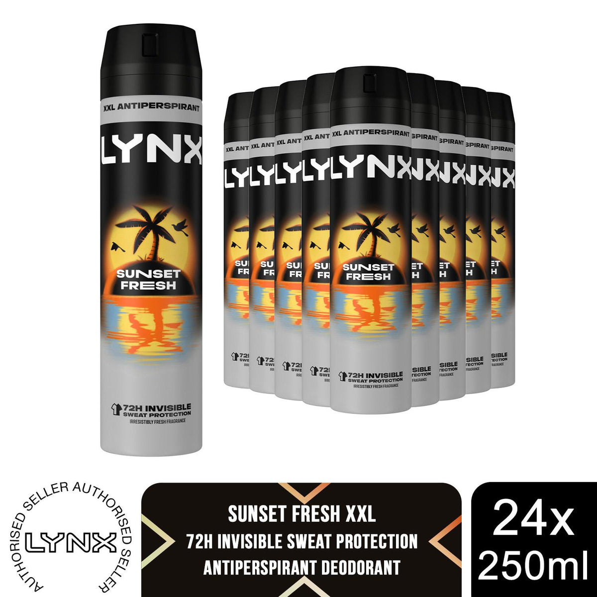 Sunset Fresh Antiperspirant Deodorant 72h Sweat Protection 250ml | Set of 24