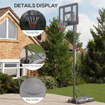 2.35-3.05m Basketball Hoop And Stand With Wheels | Black