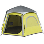 Instant 2/3/4 Person Dome Tent, Hexagonal | Yellow