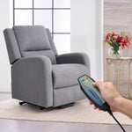Living and Home Massage Recliner Chair With Heat – Push-back Single Sofa, 8-point Vibration, 5 Modes & Timer, Grey Linen