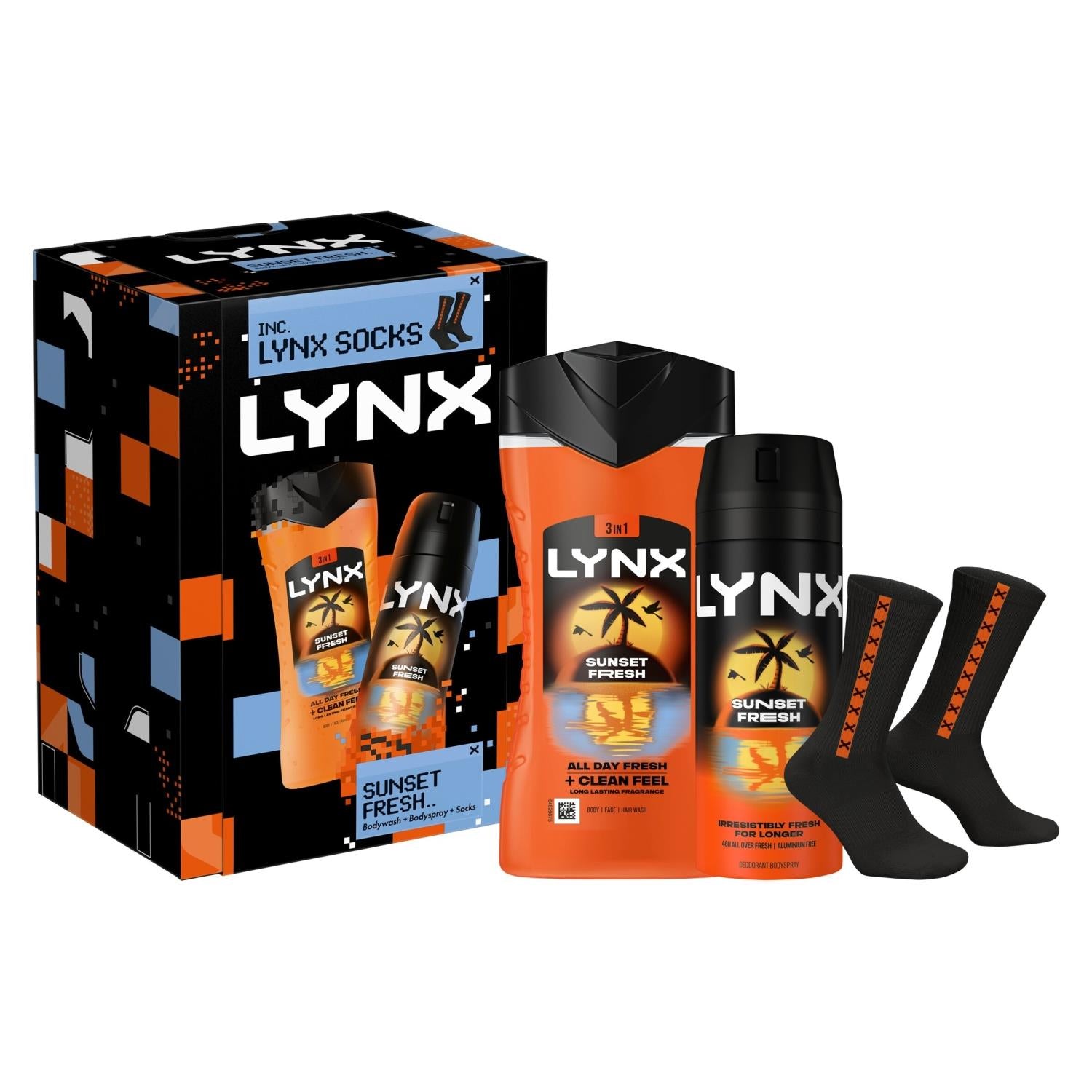 Sunset Fresh Duo & Socks Gift Set: Wash, Spray, Socks | Set of 3