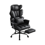 Ergonomic High-back Office Chair With Footrest, Reclining Backrest, Adjustable Height | Black