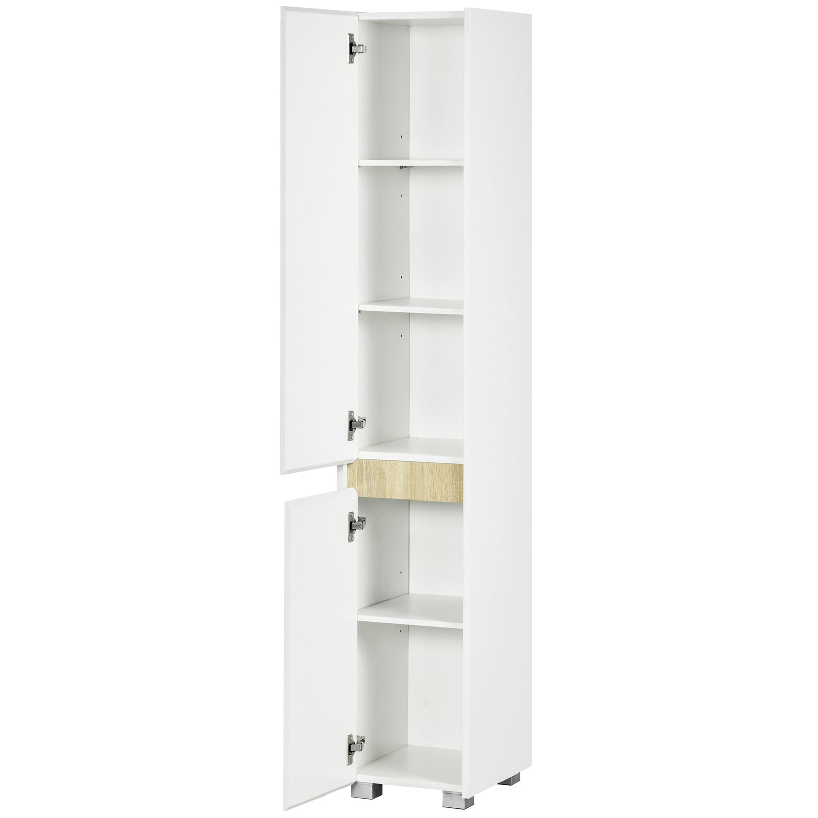 5-tier Modern Tall Bathroom Cabinet With Adjustable Shelves