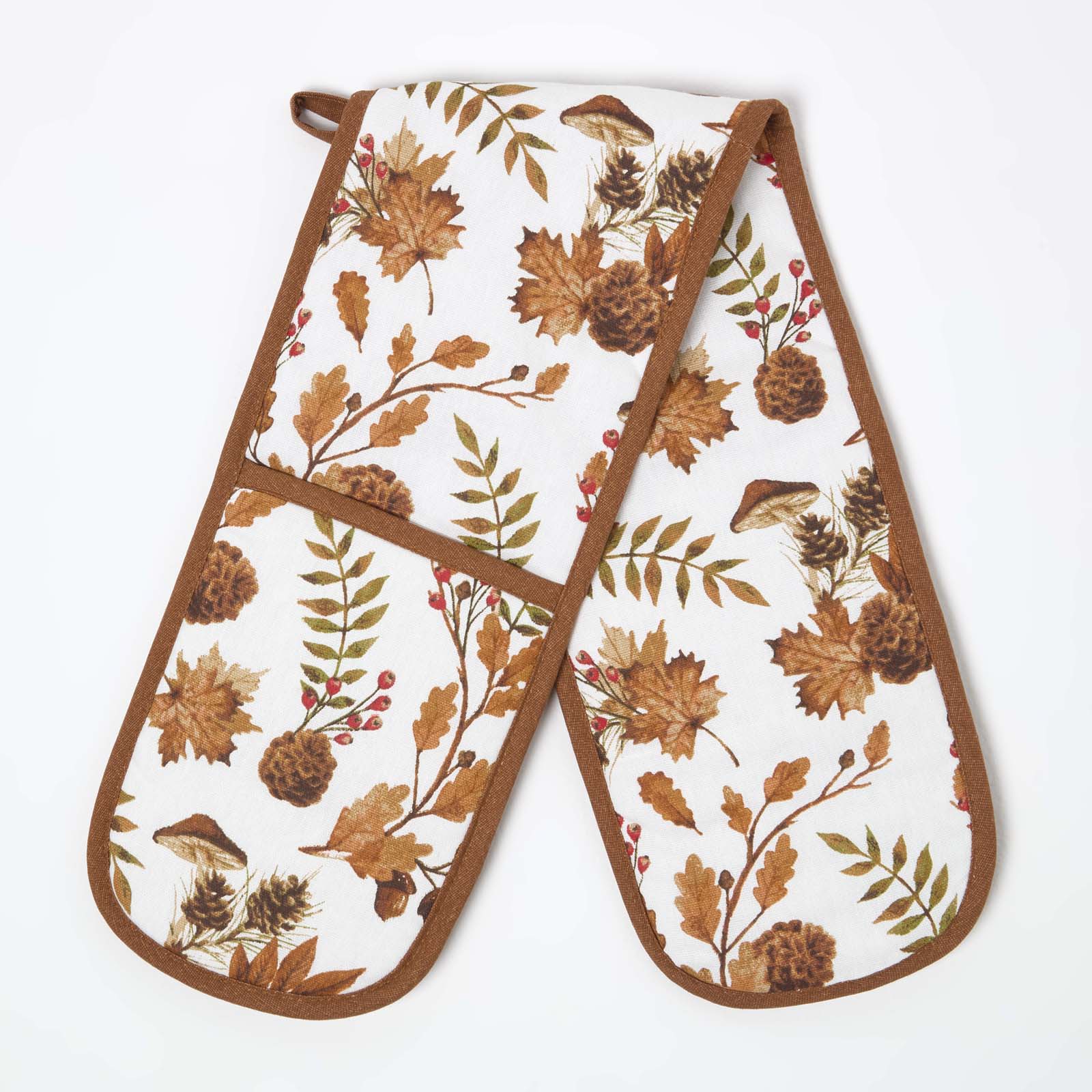 Autumn Woodland 100% Cotton Double Oven Glove