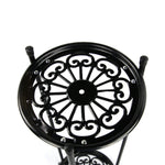 2-tier Black Vintage Metal Plant Stand Vertical Plant Display Rack With Decorative Trays 50cm Tall