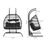 Garden Sanctuary Outdoor Hanging 2-seater Egg Chair