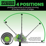 500w Hedge Trimmer Garden Electric Long Reach Telescopic Extendable Hedge Cutter Corded