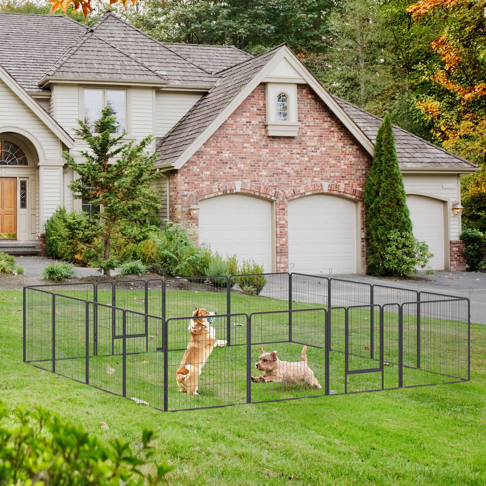 16 Panels Heavy Duty Puppy Play Pen For Small, Medium Dogs 80hcm