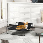 Pawhut Raised Dog Bed W/ Slope Headrest, For Small, Medium And Large Dogs | Black
