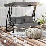 Waterproof Garden Swing Canopy Replacement 3 Seater | Dark Gray
