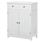 Bathroom Floor Storage Cabinet W/ 2 Drawers Door Cupboard | One Size | White