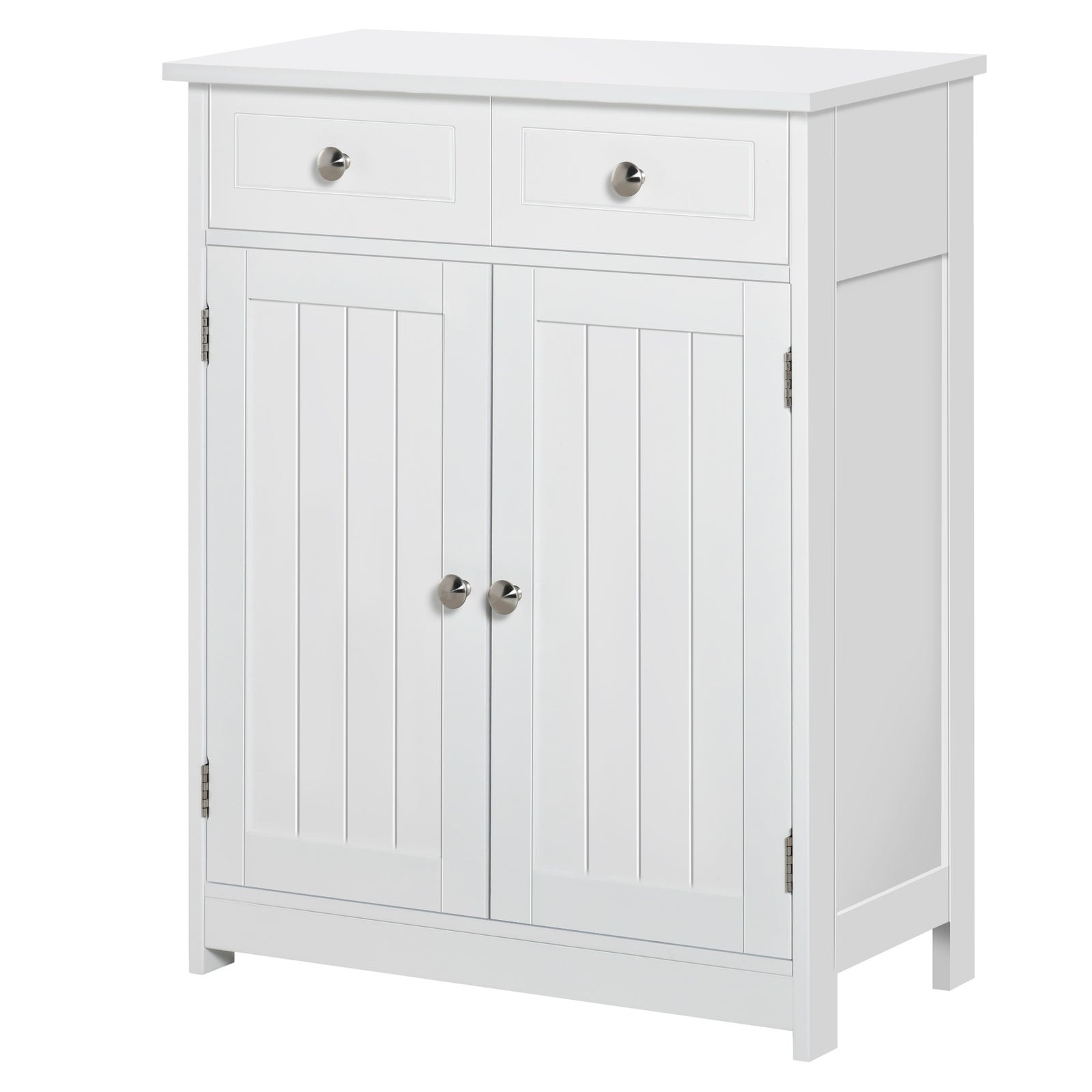 Bathroom Floor Storage Cabinet W/ 2 Drawers Door Cupboard | One Size | White