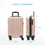 55x35x20cm Cabin Carry Bag Hard Shell Suitcase 100+ Airline Approved | Cabin | Champagne
