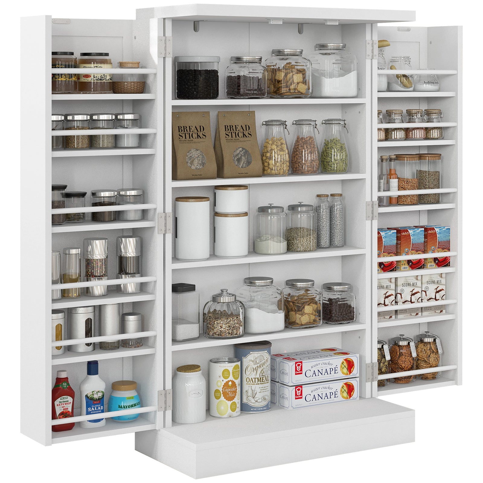 Freestanding Kitchen Storage Cabinet With Spice Racks