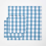 Block Check Cotton Gingham Napkins, Set Of 4 | 45cm x 45cm | Blue